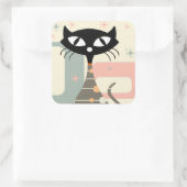 Middeleeuwse kat uit de middeleeuwen Moderne Vierkante Sticker (Tas)