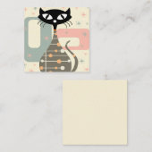 Middeleeuwse kat uit de middeleeuwen Moderne Vierkante Visitekaartje (Voorkant / Achterkant)