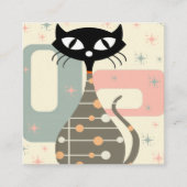 Middeleeuwse kat uit de middeleeuwen Moderne Vierkante Visitekaartje (Voorkant)