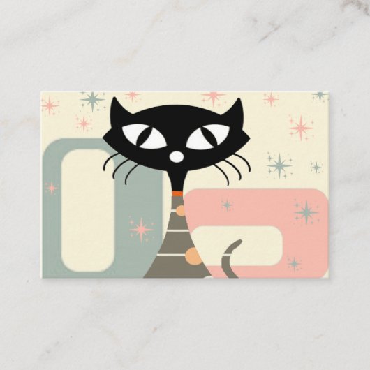 Middeleeuwse kat uit de middeleeuwen Moderne Visitekaartje (Voorkant)