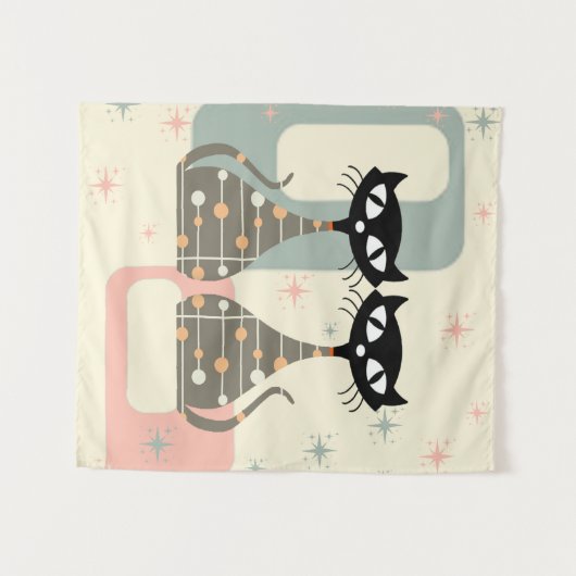 Middeleeuwse kat uit de middeleeuwen Moderne Wandkleed (Voorkant (horizontaal))