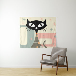 Middeleeuwse kat uit de middeleeuwen Moderne Wandkleed
