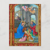 Middeleeuwse katholieke Christelijke kerststal Feestdagenkaart (Voorkant)