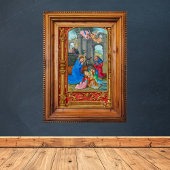 Middeleeuwse katholieke Christelijke kerststal Poster