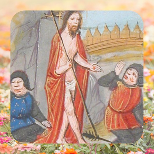 Middeleeuwse katholieke opstanding Jezus Christus  Vierkante Sticker