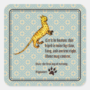 Middeleeuwse Katteneigendom Vierkante Sticker