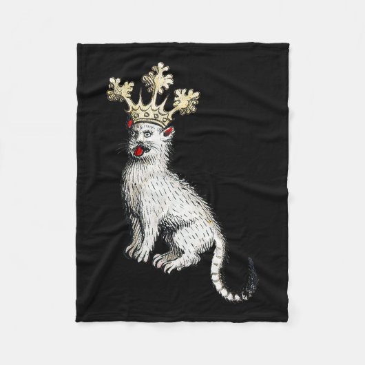 Middeleeuwse Kattenkoning Antiek Middeleeuwen Duit Fleece Deken (Voorkant)