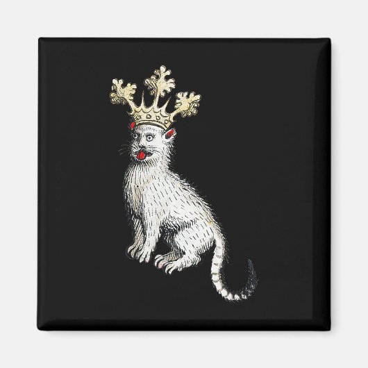 Middeleeuwse Kattenkoning Antiek Middeleeuwen Duit Magneet (Voorkant)