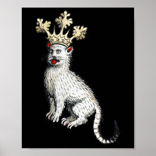 Middeleeuwse Kattenkoning Antiek Middeleeuwen Duit Poster