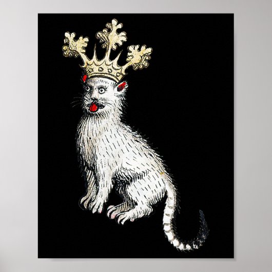 Middeleeuwse Kattenkoning Antiek Middeleeuwen Duit Poster (Voorkant)