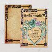 Middeleeuwse Keltische Bloem Wil je mijn bruidsmei Kaart (Voorkant / Achterkant)