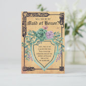 Middeleeuwse Keltische Bloem Wil je mijn bruidsmei Kaart (Staand voorkant)