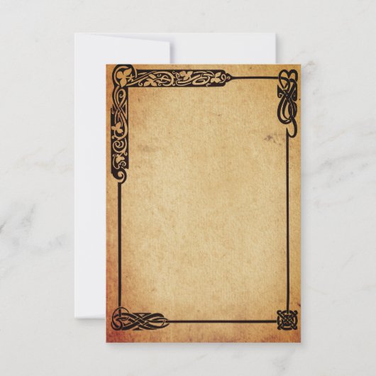 Middeleeuwse Keltische Bloem Wil je mijn bruidsmei Kaart (Achterkant)