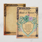 Middeleeuwse Keltische Bloem Wil je mijn bruidsmei Kaart (Voorkant / Achterkant)