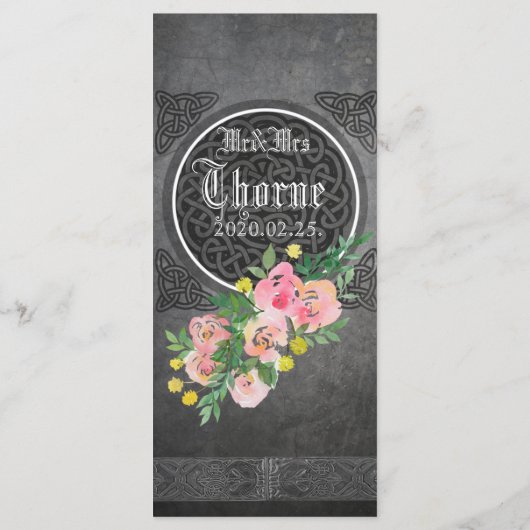 Middeleeuwse Keltische bruiloft menu Kaart (Achterkant)