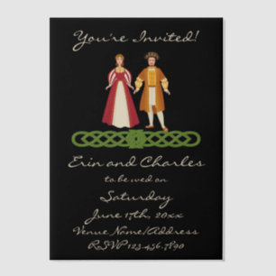 Middeleeuwse Keltische bruiloft save date uitnodig Vellum Uitnodigingen