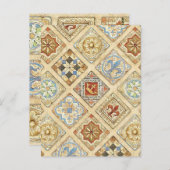 Middeleeuwse keramische Tegel kroontjes Fleur de L Briefkaart (Voorkant / Achterkant)