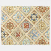 Middeleeuwse keramische Tegel kroontjes Fleur de L Fleece Deken (Voorkant (Horizontaal))