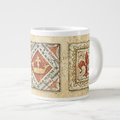 Middeleeuwse keramische Tegel kroontjes Fleur de L Grote Koffiekop (Voorkant rechts)