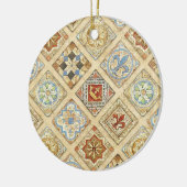 Middeleeuwse keramische Tegel kroontjes Fleur de L Keramisch Ornament (Links)