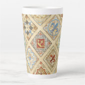 Middeleeuwse keramische Tegel kroontjes Fleur de L Latte Mok (Voorkant)