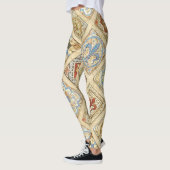 Middeleeuwse keramische Tegel kroontjes Fleur de L Leggings (Links)