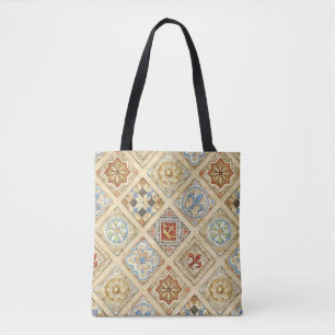 Middeleeuwse keramische Tegel kroontjes Fleur de L Tote Bag
