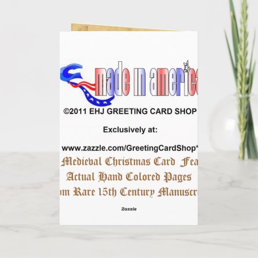 Middeleeuwse Kerst Kaart 3 (Achterkant)