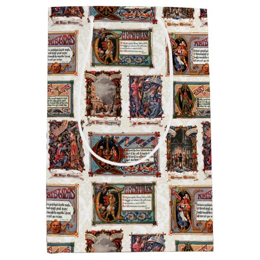  middeleeuwse kerstcollage medium cadeauzakje (Voorkant)