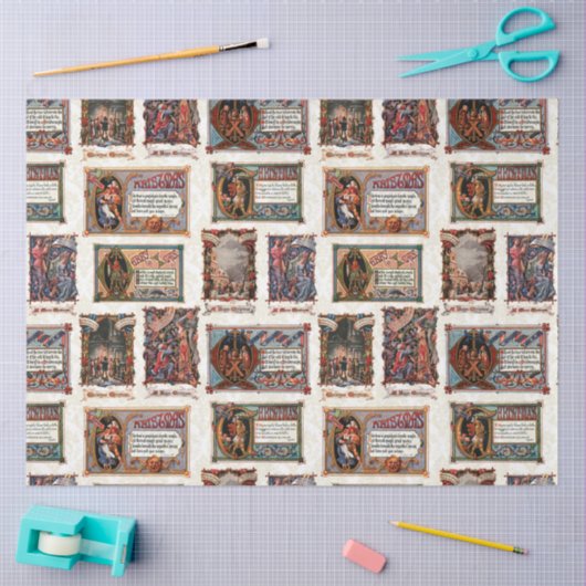  middeleeuwse kerstcollage tissuepapier (Craft)