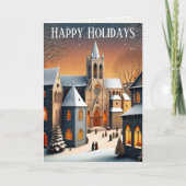 Middeleeuwse kerstdorp scene kaart (Voorkant)