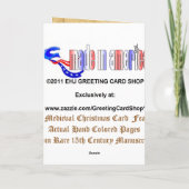 Middeleeuwse Kerstkaart 3 Feestdagen Kaart (Achterkant)