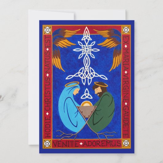 Middeleeuwse Kerstkaart van de Geboorte van Christ (Voorkant)