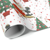 middeleeuwse kerstman met portaal cadeaupapier (Rol Hoek)