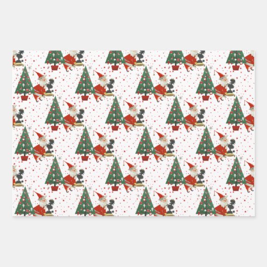  middeleeuwse kerstman met portaal  inpakpapier vel (Voorkant)