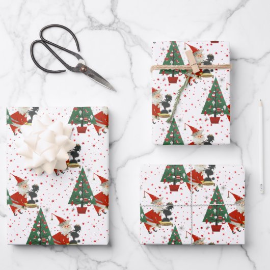  middeleeuwse kerstman met portaal  inpakpapier vel (Voorkant)