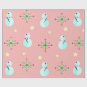 Middeleeuwse Kerstmis Snowmen Cadeaupapier (Vlak)