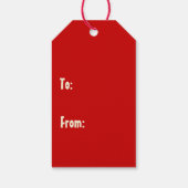 Middeleeuwse kerstretro Merry en Bright Red Cadeaulabel (Achterkant)