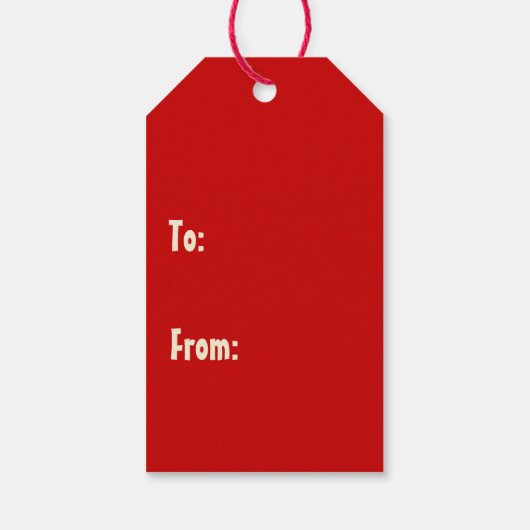 Middeleeuwse kerstretro Merry en Bright Red Cadeaulabel (Achterkant)