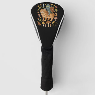 Middeleeuwse kikker op oranje kat Goblincore rare  Golfheadcover