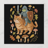 Middeleeuwse kikker op oranje kat Goblincore rare Kaart (Voorkant)