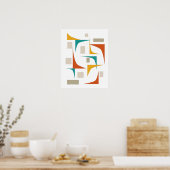 Middeleeuwse kleurrijke Abstracte geometrische hoe Poster (Keuken)