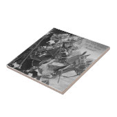 middeleeuwse Knachten die op paarden met historisc Tegeltje (Zijkant)