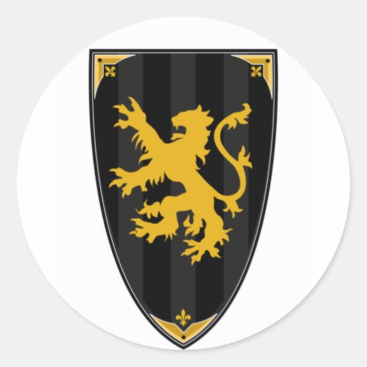 Middeleeuwse Knights Shield Sticker (Voorkant)