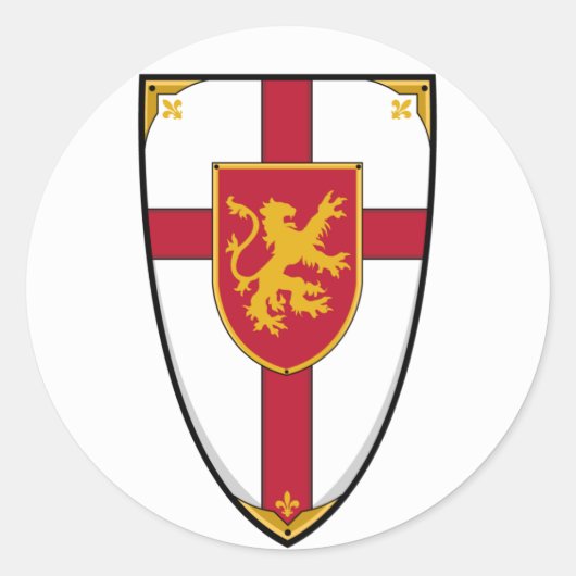 Middeleeuwse Knights Shield Sticker (Voorkant)