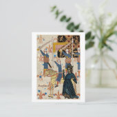 Middeleeuwse koningin en nachten briefkaart (Staand voorkant)