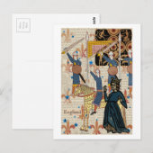 Middeleeuwse koningin en nachten briefkaart (Voorkant / Achterkant)