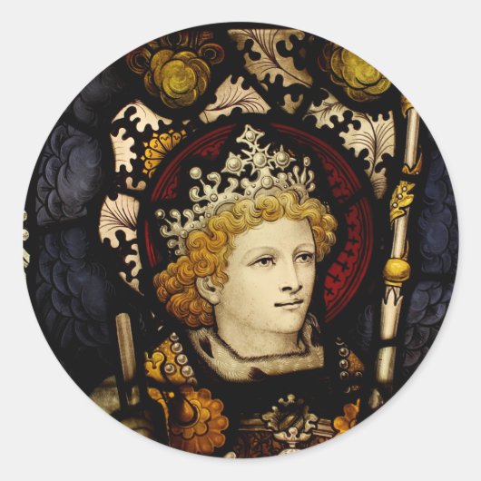 middeleeuwse koningsdag ronde sticker (Voorkant)