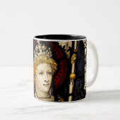 middeleeuwse koningsdag tweekleurige koffiemok (Voorkant rechts)