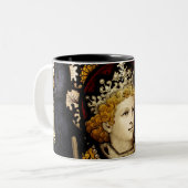 middeleeuwse koningsdag tweekleurige koffiemok (Voorkant links)